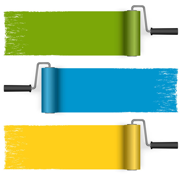 paint roller collection - Vector, Image