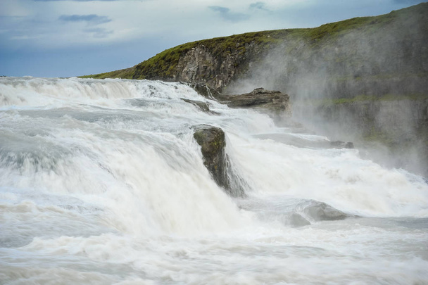 Beautiful landscape of Iceland, countries of geysers, volcanoes, glaciers, waterfalls, thermal springs - Photo, Image