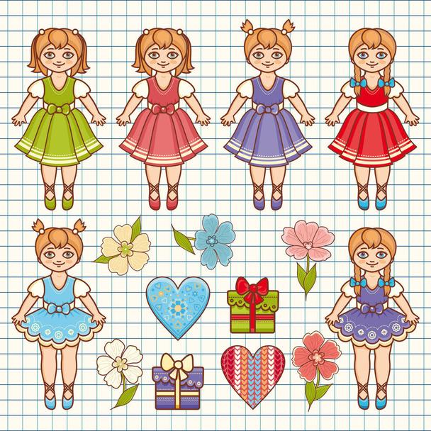 Baby Doll. Colorful set - Vector, Image