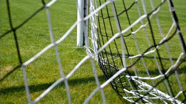 Slow motion of football soccer ball goal into net - Footage, Video