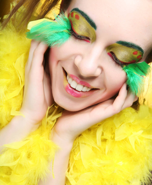 crazy girl with bright make up - Foto, imagen