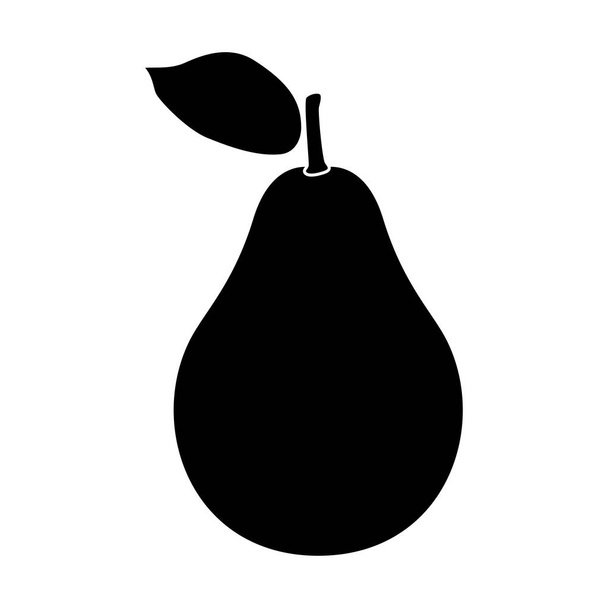 Pear black color icon . - Vector, Image