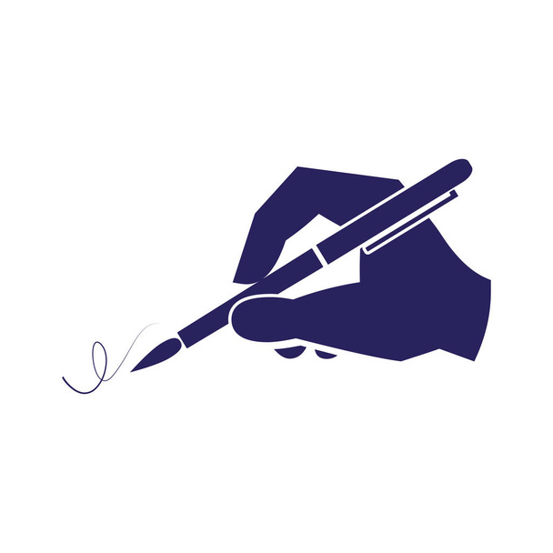 Hand with  pen icon - Vector, Image