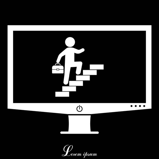 hombre de negocios sube las escaleras icono
 - Vector, imagen