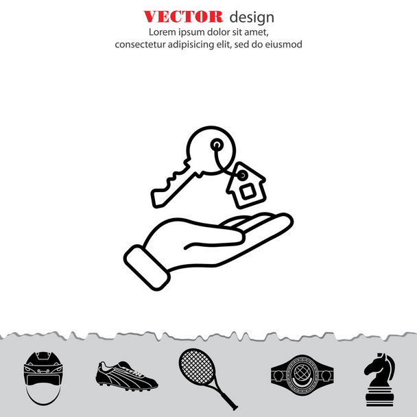 Icono clave en la mano
 - Vector, Imagen