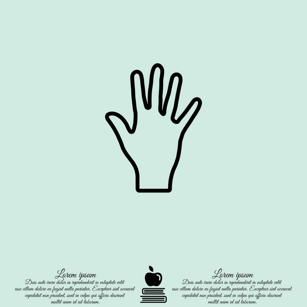 Flat Hand icon - Vector, Image
