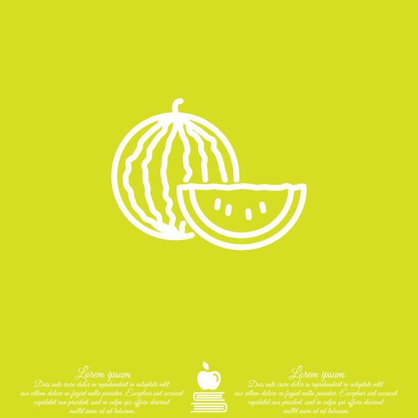Watermelon web line icon - Vector, Image