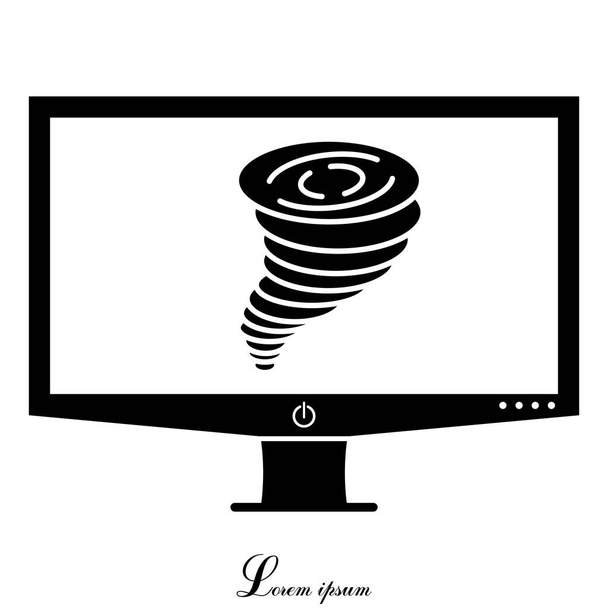Tornado web icon - Vector, Image