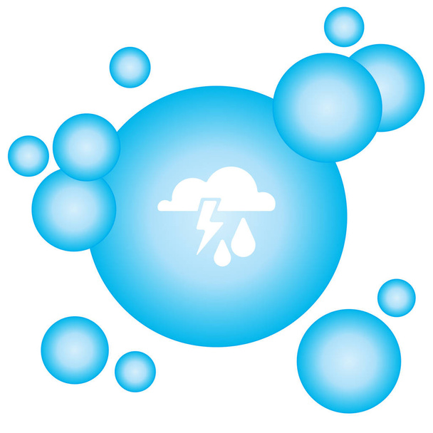гроза, облачность и дождь
 - Вектор,изображение