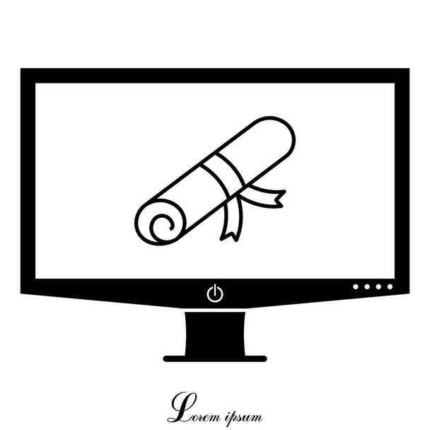 Certificate line icon - Vector, Image