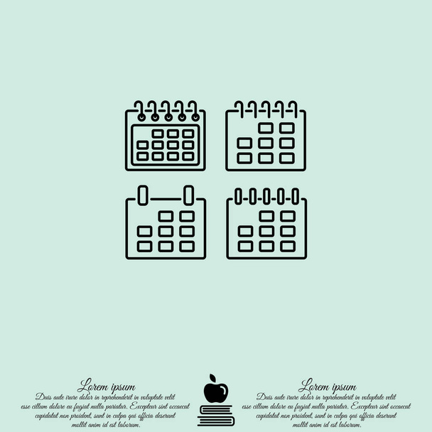 set di icone del calendario piatto
 - Vettoriali, immagini