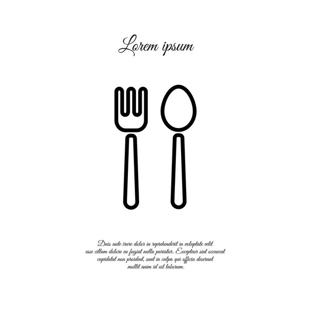 Cutlery web line icon - Vector, Image