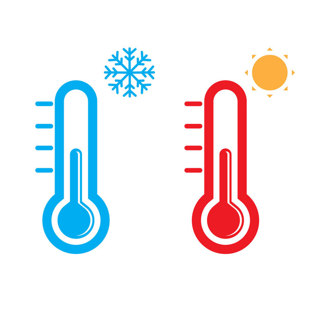 Thermometer-Symbol auf weißem Hintergrundvektor  - Vektor, Bild
