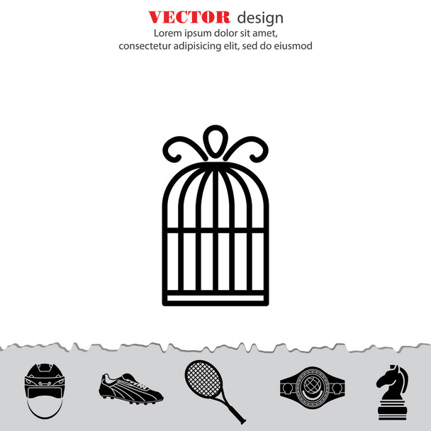 Icono de línea de jaula de aves
 - Vector, Imagen