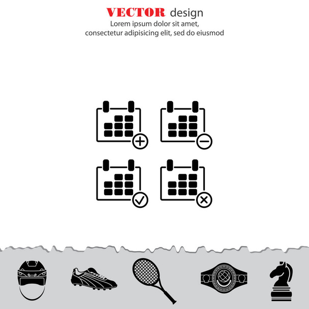 platte kalender icons set - Vector, afbeelding