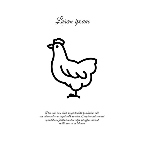 Icono de línea web gallina
 - Vector, Imagen