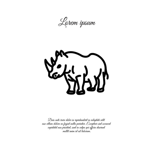 Nashorn Wildtier-Ikone - Vektor, Bild