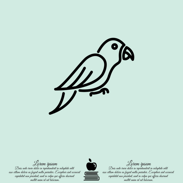 Papoušek ploché ikony - Vektor, obrázek