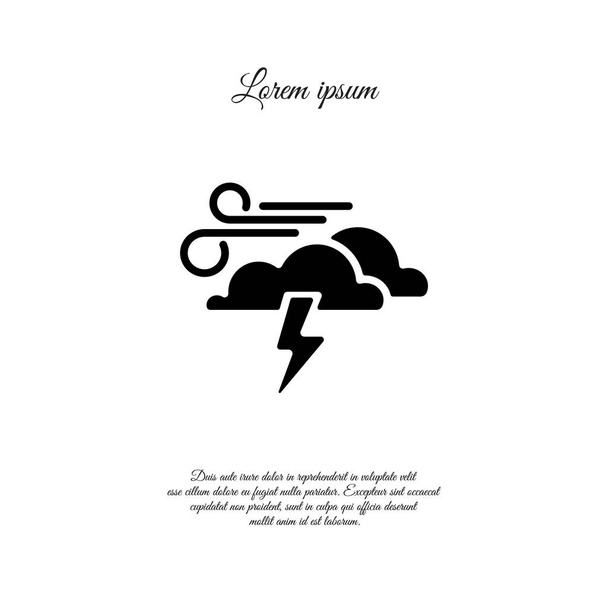 Lightning, clouds and wind - Vector, Image