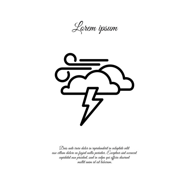 Lightning, clouds and wind - Vector, Image