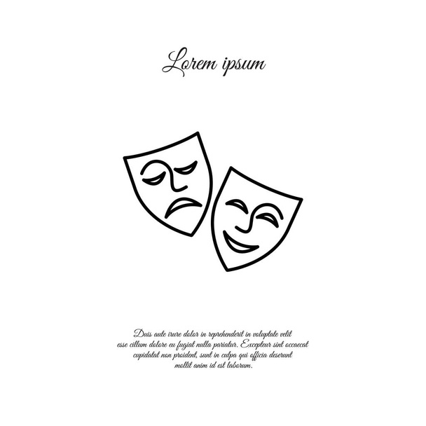 Theater masks icon - Vector, Image