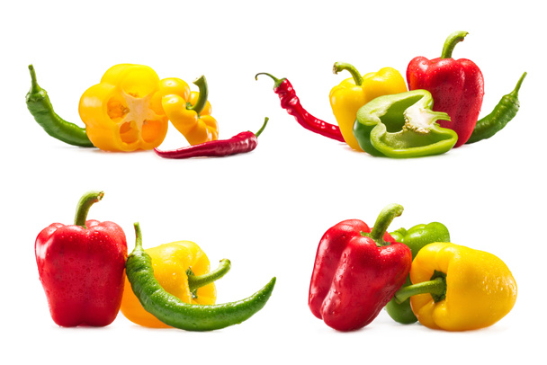 collection of chili and bell peppers  - Photo, Image