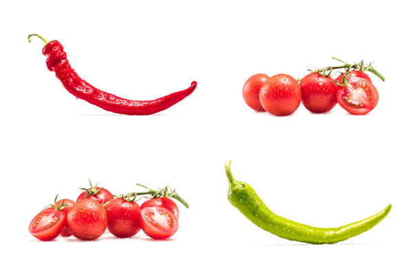 chili peppers and tomatoes - Photo, Image