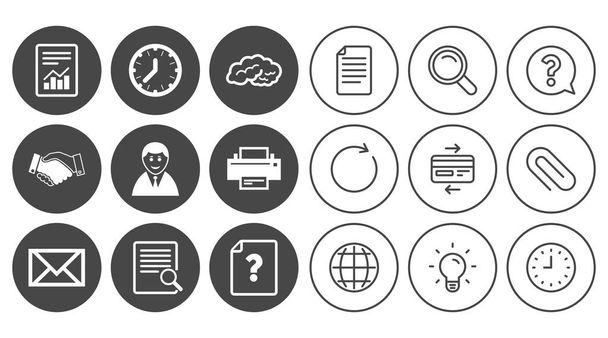 Office, documents and business icons. - ベクター画像