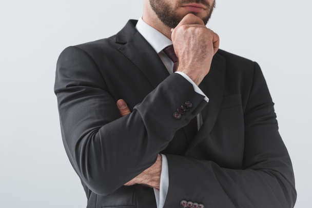 pensive businessman in suit - Foto, Imagen