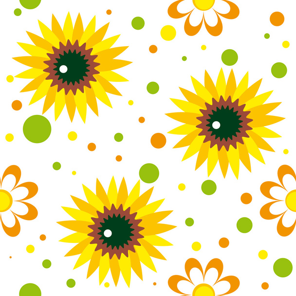 Seamless pattern with sunwlowers - Vector, Image