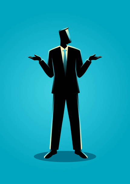 Businessman shrugging shoulders - Vector, Image