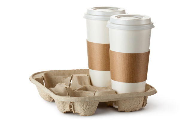 Two take-out coffee in holder - Foto, immagini