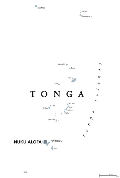 Tonga Poliittinen kartta
 - Vektori, kuva
