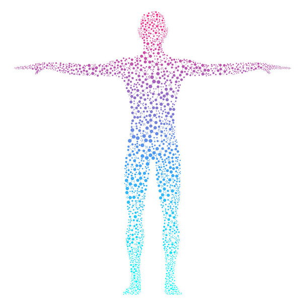 Ανθρώπινο σώμα με τα μόρια Dna. Έννοια της ιατρικής, της επιστήμης και της τεχνολογίας. Εικονογράφηση - Φωτογραφία, εικόνα