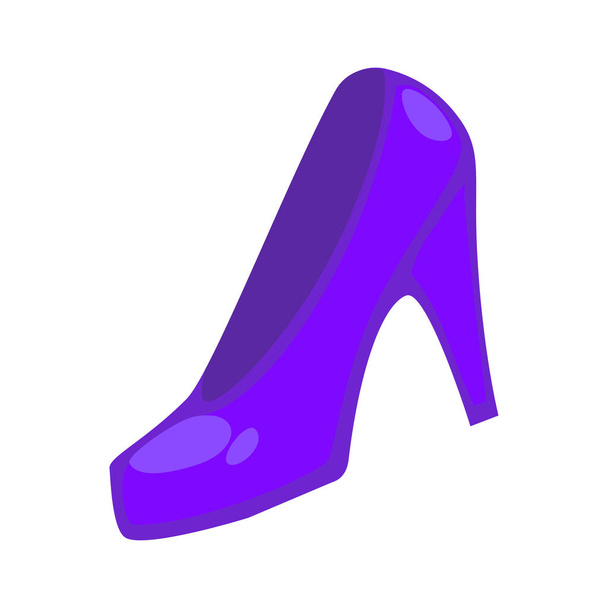 Purple colored heeled shoe - Vector, Imagen