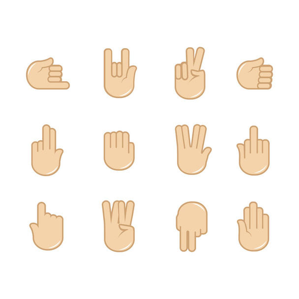 set of hand gestures icons  - Vector, Image