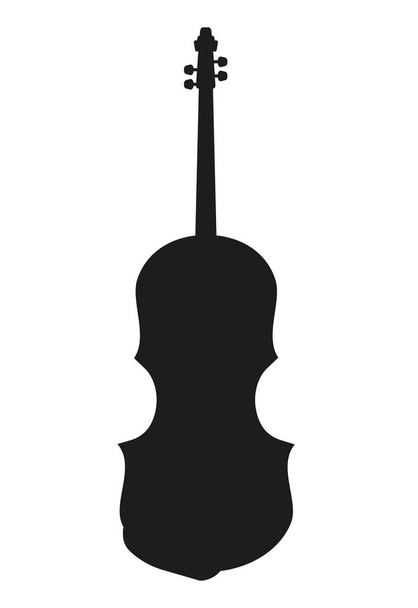 Skrzypce sylwetka. Instrument muzyczny - Wektor, obraz