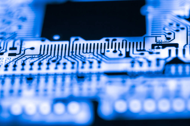Abstract, close up van elektronische Circuits op de achtergrond van de computer Mainboard technologie. (printplaat, cpu, Moederbord, Main board, systeemkaart, mobo) - Foto, afbeelding