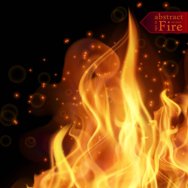Αφηρημένη φωτιά και φλόγες διάνυσμα φόντο. Εικονογράφηση καυτής πυρκαγιάς - Διάνυσμα, εικόνα