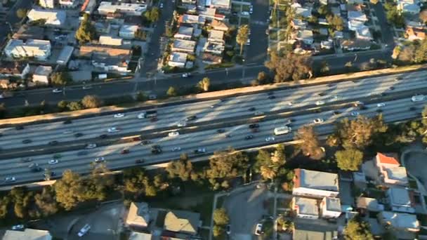 Aerial footage of Los Angeles freeways and suburbs - Video