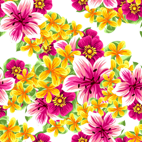 colorful tender flowers - Διάνυσμα, εικόνα