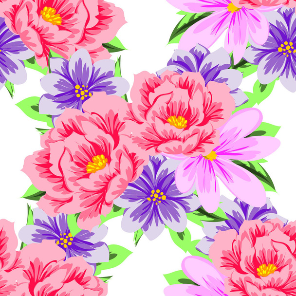 colorful tender flowers - Vektor, obrázek