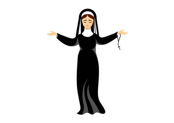 Jovem freira vetor ilustração - Vetor, Imagem