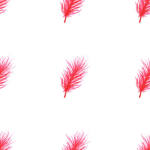 Watercolor feathers abstract seamless pattern - Fotografie, Obrázek