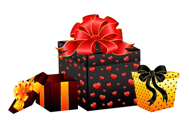 Beautiful gifts with a bow - Vector, Image