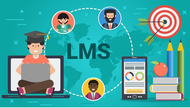 Banner - concept of LMS - Vector, Image