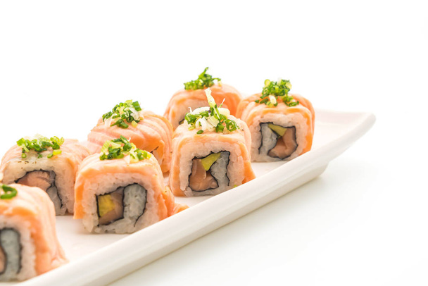 grilled salmon sushi roll - japanese food style - Fotografie, Obrázek