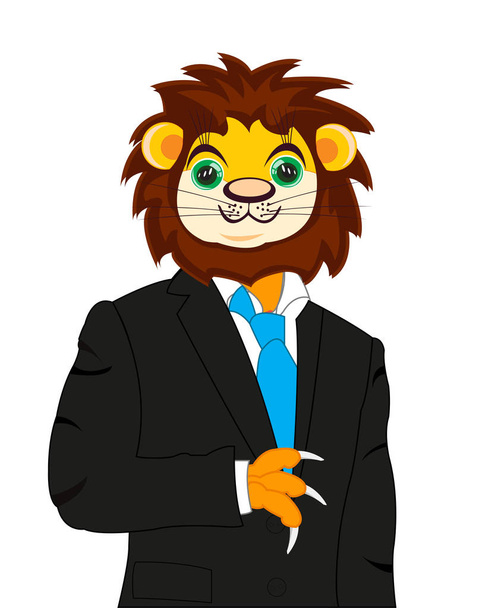 Lion in suit - Vektor, Bild