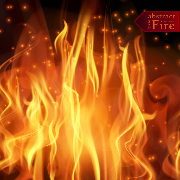 Abstracte brand vlammen vector achtergrond. Illustratie heet vuur - Vector, afbeelding