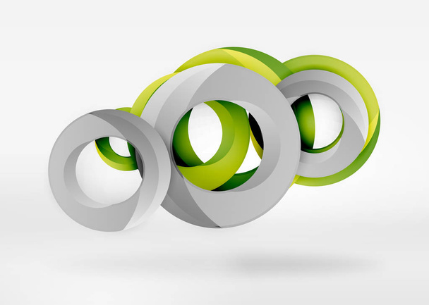 moderner 3D-Ringvektor abstrakter Hintergrund - Vektor, Bild